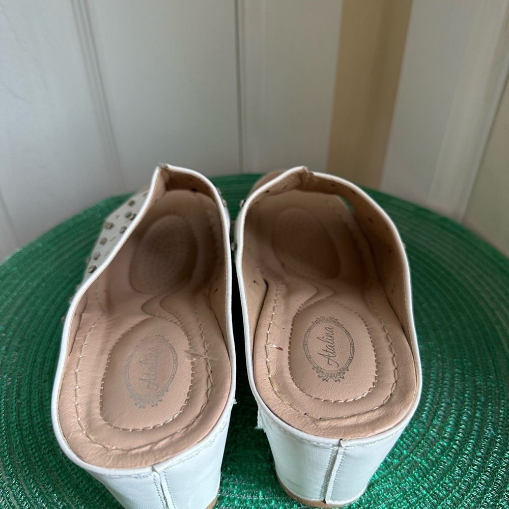 Atalina White Star Rhinestone Platform Wedge - Picture 7 of 12